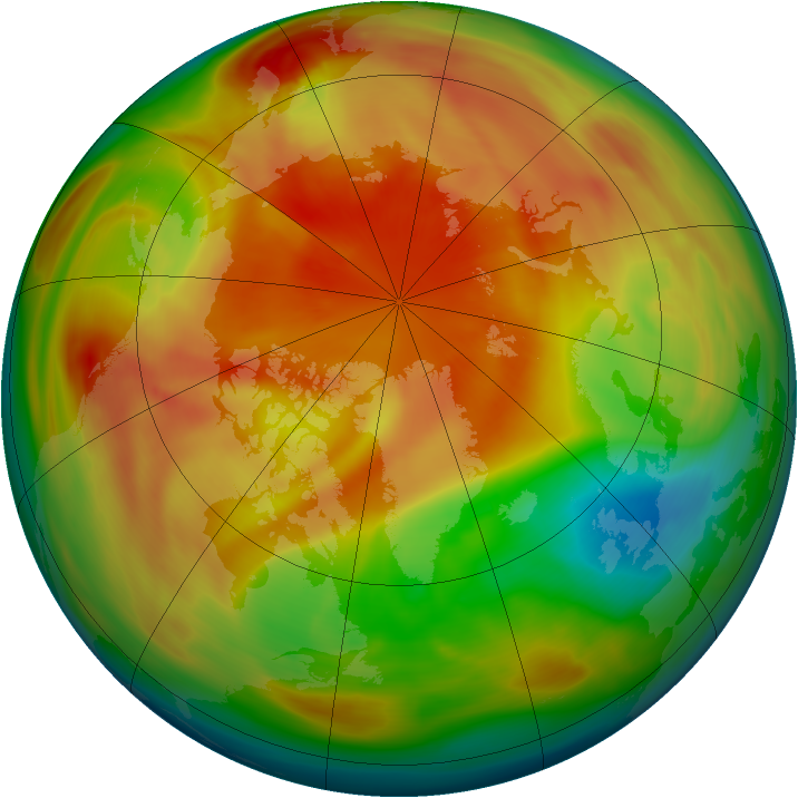 Arctic ozone map for 19 March 2005